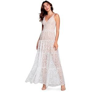 NWT Dress The Population Melina White Lace Gown Dress Sz M RTL $299 Sleeveless